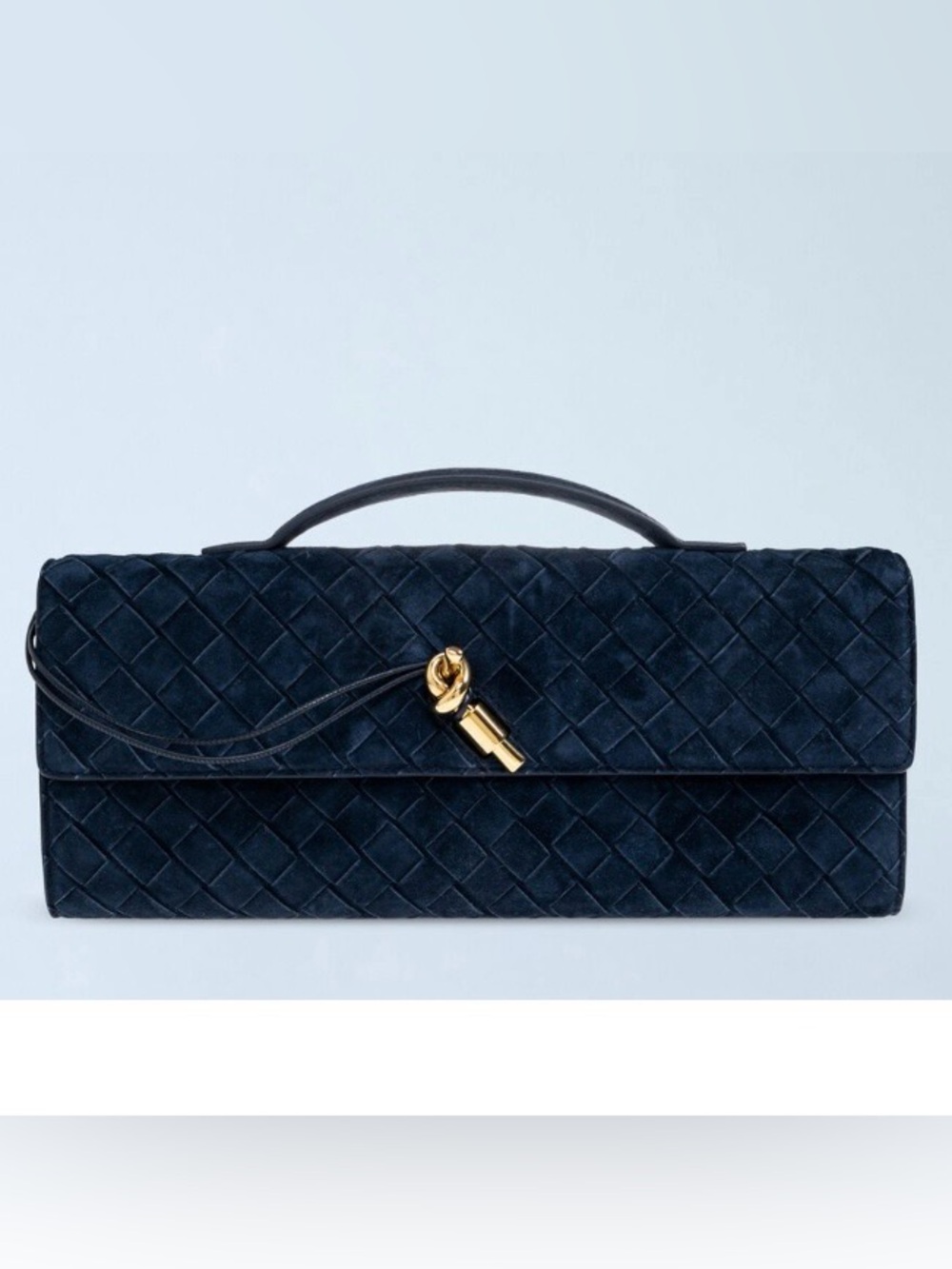 BOTTEGA VENETA Andiamo Intrecciato suede leather clutch handbag